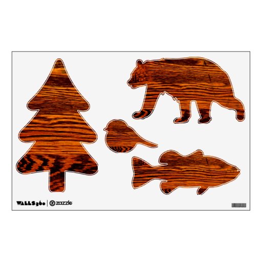 Forest Animals WoodLook Wall Decals Zazzle