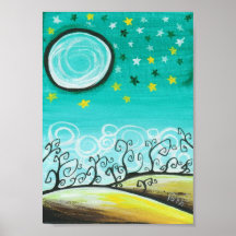 Forest at Night Posters