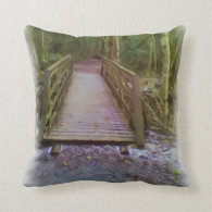 Forest Bridge Throw Pillow