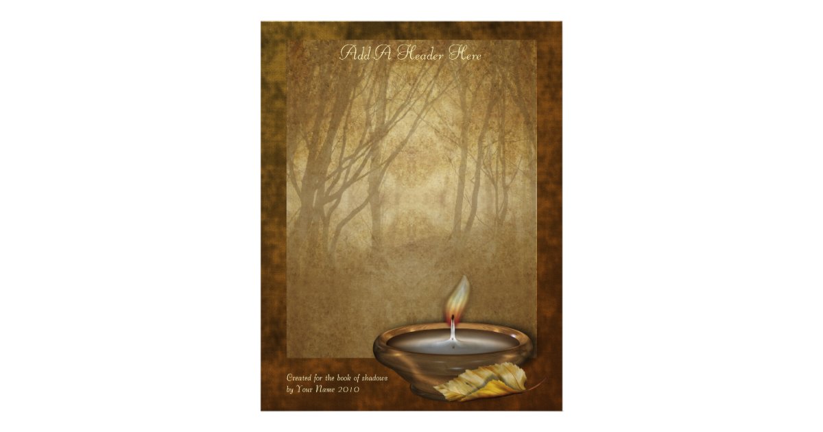 Forest Candle Writing Paper Letterhead Zazzle