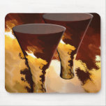 Forest Fire Beverage Glasses Candles Gold Brown Mouse Pads