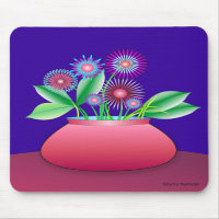 Forest flowers in a red pot mousepad mousepad
