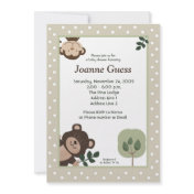 Forest Friends Bear & Monkey Baby Shower 5x7
