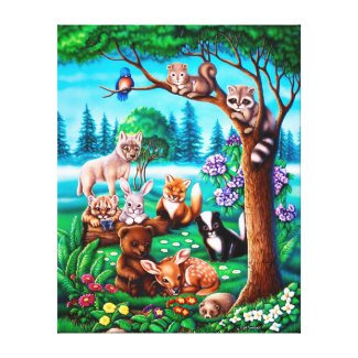 Forest Friends Canvas Gallery Wrapped Canvas