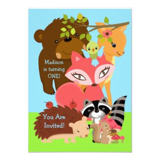 Forest Friends Woodland Custom Invitation