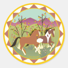 Forest Frolic Paint Horse Sticker