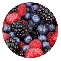 Forest Fruit Background Round Wall Clocks