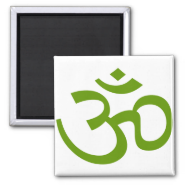 Forest Green Om or Aum ॐ.png Magnets