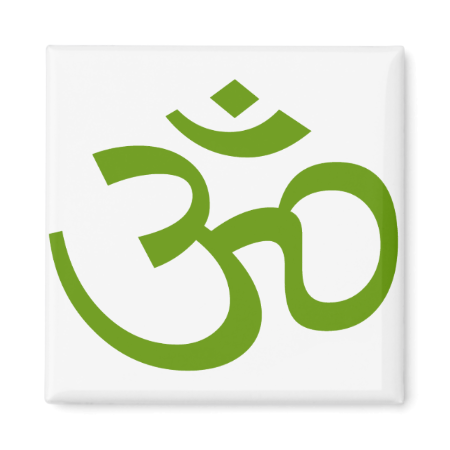 Forest Green Om or Aum ॐ.png Magnets