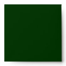 Forest Green Square Scrollwork Monogram Envelopes