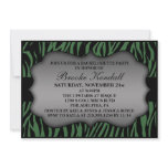 Forest Green Wild Night Zebra Bachelorette Party Personalized Invitation