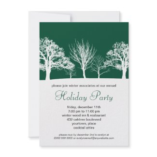 Forest Green Winter Wood Corporate Holiday Party Invitation
