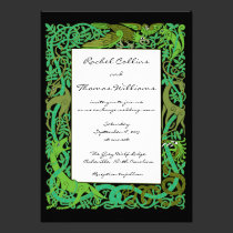 Forest Greens Celtic Animals Wedding Invitation invitations