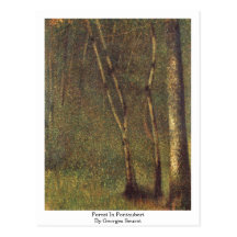 Forest In Pontaubert By Georges Seurat Post Cards