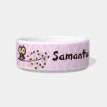 Forest Owl Woodland Hoot Night Pet Food Bowl