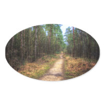 Forest Path HDR oval stickers stickers
