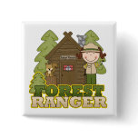 Forest Ranger - Brunette Girl buttons