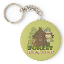 Forest Ranger - Brunette Girl Keychains