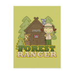 Forest Ranger - Brunette Girl postcards