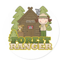 Forest Ranger - Brunette Girl Sticker