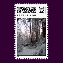 FOREST SNOW SCENE by SHARON SHARPE postage