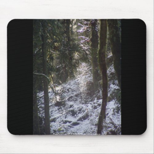 Forest Sun Rays in the Snow #24 mousepad
