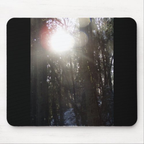 Forest Sun Rays in the Snow #50 mousepad