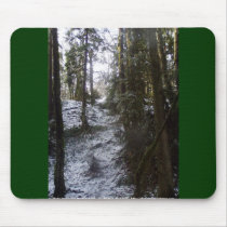 Forest Sun Rays in the Snow #53 Mouse Pads