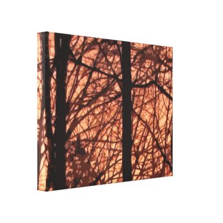 Forest Sunrise Abstract Canvas Print