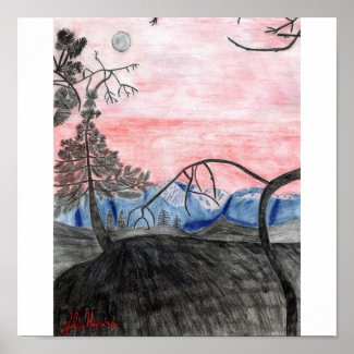 Forest Sunset Print by Julia Hanna