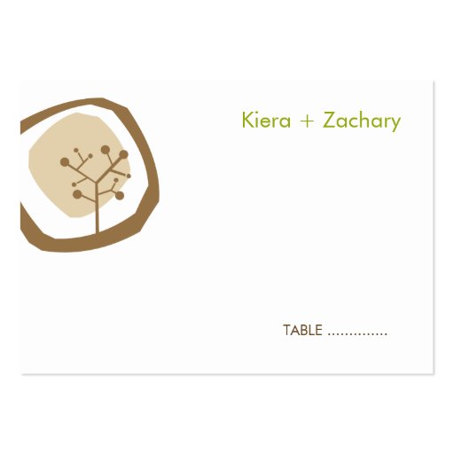 Forest Tree Ring Custom Wedding Guest Place Card Business Card Templates (front side)