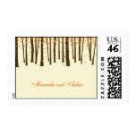 Forest Trees Custom Postage Stamp - Orange