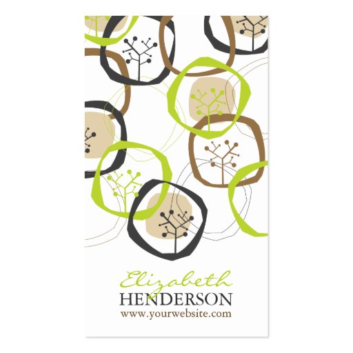 Forest Trees Rings Nature Woodland Country Modern Business Card (front side)