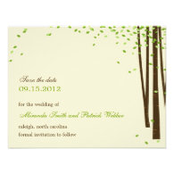 Forest Trees Save The Date Announcement - Green -