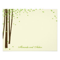 Forest Trees Thank You Cards cards - Green - Custom Announcement