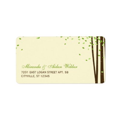 Forest Trees Wedding Address Labels by berryberrysweet