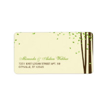 Forest Trees Wedding Address Labels