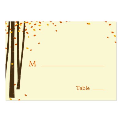Forest Trees Wedding Flat Place Cards Large Business Card