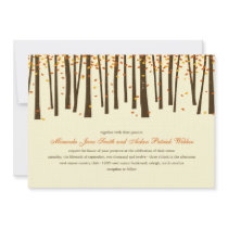 Forest Trees Wedding Invitation - Orange -