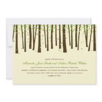 Forest Trees Wedding Invitations - Green