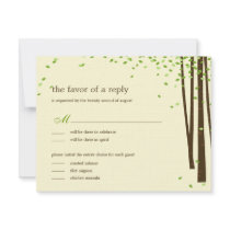Forest Trees Wedding Invitations - Green