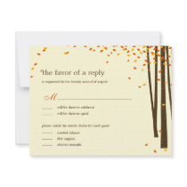 Forest Trees Wedding RSVP cards - Orange - Invitations