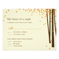 Forest Trees Wedding RSVP cards - Orange - Invitations