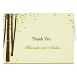 Forest Trees Wedding Thank You Card - Green