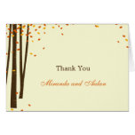 Forest Trees Wedding Thank You Card - Orange
