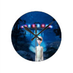 Forest UFO Close Encounter Wall Clock
