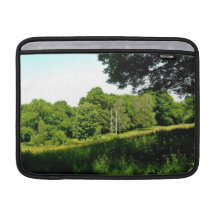 Forest with green trees and grass sleeve for MacBook air