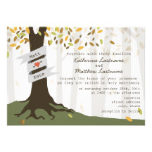 Forest / Woodland Fall Autumn Wedding Invitation