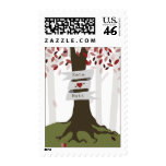 Forest Woodland Red Wedding Postage