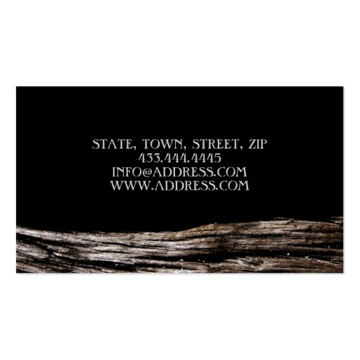 Forester Wood Forest Tree Nature Business Card (back side)